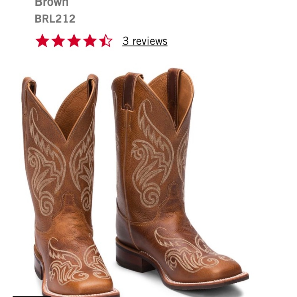 Justin Boots Women's Light Brown Western Cowboy Boots - Picture 7 of 9